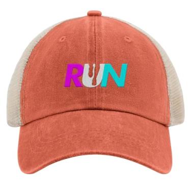 Imagem de Dad Hats Run for Victory Sprint Boné feminino bordado snapback, Saffron02, Tamanho Único