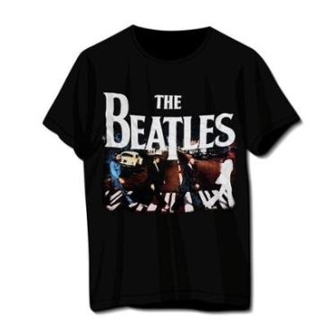 Imagem de Camiseta de Rock The Beatles Abbey Road Unissex Preta-Unissex