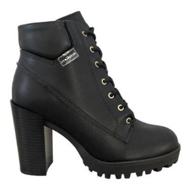 Imagem de Coturno Moleca Cano Curto Salto Bloco Tratorada Feminino 5325119-Feminino