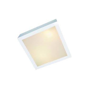 Imagem de Plafon Sobrepor Borda Branca Larga 35x35cm P/2 Lampada E-27 Ref.1330 - Femarte