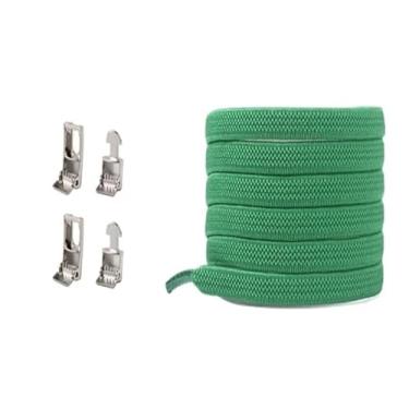 Imagem de Cross Buckle Elastic Laceless Shoelaces For Sneakers Flat Shoelaces For Kids And Adults Elastic Shoelaces For All Shoes(Green)