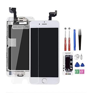 Imagem de Allfixparts Tela de substituição para iPhone 6S LCD Touch Digitizer Display completo para A1633, A1688, A1700, botão Home Proximity Ear Speaker protetor de tela da câmera frontal e ferramenta de