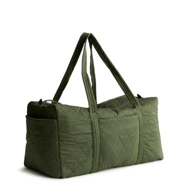 Imagem de Vera Bradley Bolsa esportiva feminina de sarja de poliéster grande original, Bronze verde, One Size