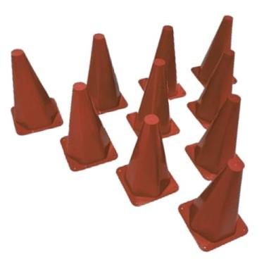 Imagem de Kit 10 Cones Demarcatorio Treino Agilidade Futebol Futsal (Vermelho)