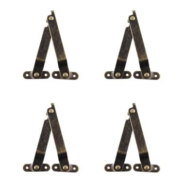 Imagem de Adyoney 4 peças pequenas dobradiças de suporte dobráveis de latão antigo – Dobradiças funcionais e elegantes para caixas de madeira, estojos de joias e baús