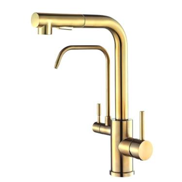 Imagem de YESOP Torneira De Bancada Cozinha P/filtro Gourmet Pia Extensível (Dourado Brilhante)