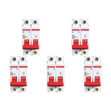 Imagem de Kit C/5 - Disjuntor Steck Din Bipolar 63A Sd62 3Ka