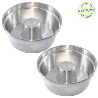 Imagem de kit 2 Formas De Bolo Pudim Alumínio Para Padaria Assadeira Torta com C