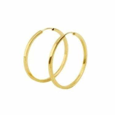 Imagem de Brinco de ouro 18k Argola Media 1,7 Cm - Elegancy Joias
