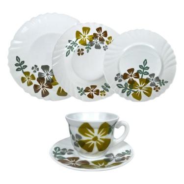 Imagem de Aparelho De Jantar E Chá Opaline Salermo Florido C/20 Peças - Fratelli