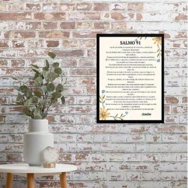 Imagem de Quadro Decorativo Salmo 91 45X34Cm - Quadros On-Line