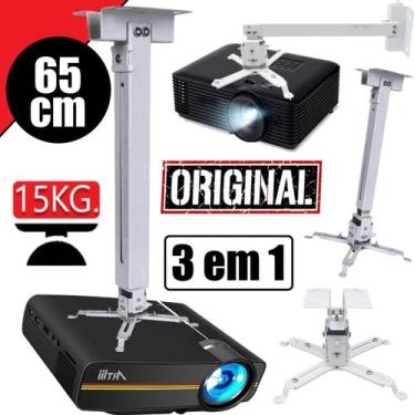 Imagem de Suporte Para Projetor Para Fixação no Teto E Parede Extensor 65cm Bran