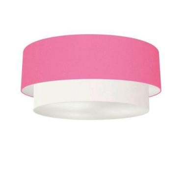 Imagem de Plafon Para Quarto Cilíndrico SQ-3064 Cúpula Cor Rosa Bebê Branco - Vi