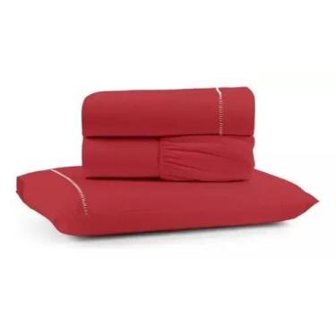 Imagem de Roupa de Cama Casal Queen 400 Fios Micropercal 3 Pçs Jogo de Lençol Ex