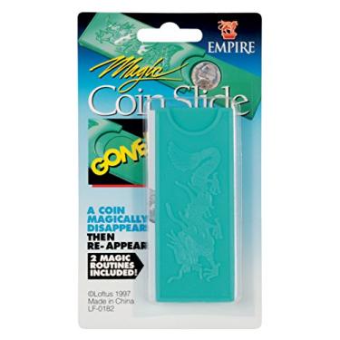 Imagem de Magic Desappearing Coin Slide Case 9,5 cm, truque de mágica de close-up, verde