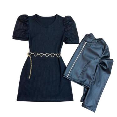 Imagem de Vestido De Criança Blogueira Jaqueta Manga Princesa + Cinto - AK FASHI