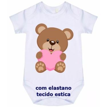 Imagem de body bebê urso coração cód 866 - nick aloha, Branco, P