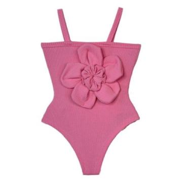 Imagem de Body Com Flor Candy Colors Feminino Infantil Juvenil Look Fim De Ano -