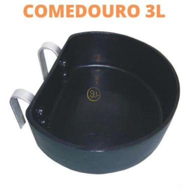 Imagem de Cocho / Comedouro Raso para animais - 3 Litros Com Suporte - Super Res