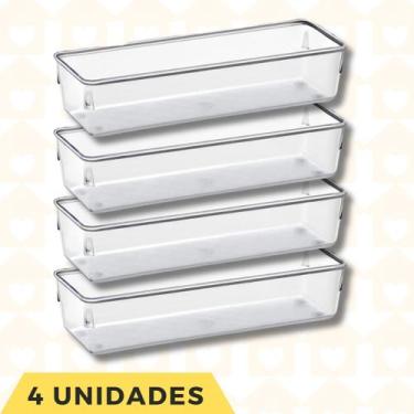Imagem de 4 Organizador Porta Objetos Talheres Maquiagem Multiuso Medio - PLASTU