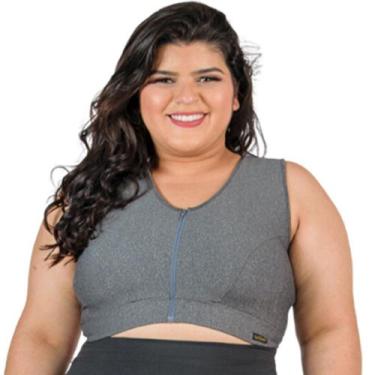 Imagem de Top Fitness Alta Sustentação Com Zíper Feminino Plus Size Fitness Catw