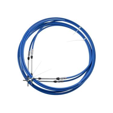 Imagem de INFINAUTO 2 peças 4,9 m 5 metros 197 polegadas Marine Type 3300 / 33C cabo de caixa de controle remoto de mudança do acelerador para Yamaha motor de popa barco motor de direção azul peças de carro