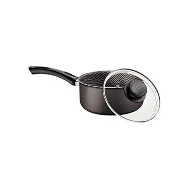 Imagem de Panela Tramontina Paris em Alumínio com Revestimento Interno e Externo em Antiaderente Starflon Max Chumbo com Tampa de Vidro 18 cm 2,1 L
