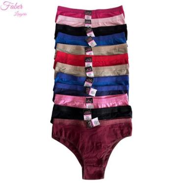 Imagem de Kit 12 Tangas Calcinhas 100% algodão Tangão Cotton Faber - Faber Linge