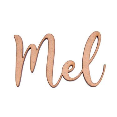 Imagem de Aplique Palavra Mel MDF Cru Artesanato Decoração C/ 10 Peças - Metalli
