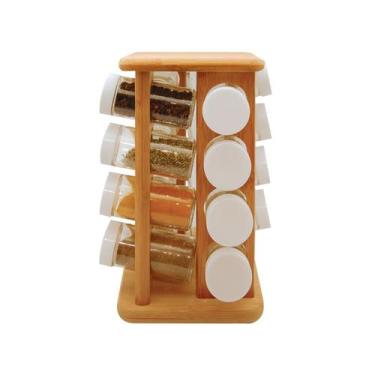 Imagem de Porta Temperos Bambu Tyft 17peças - YOI