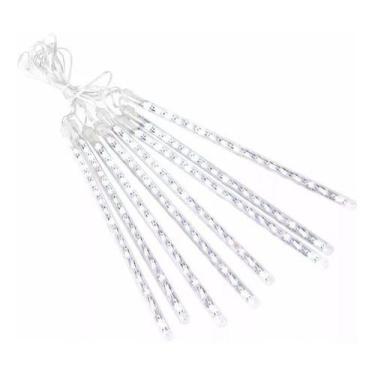 Imagem de Jogo 8 Tubo Snow Led Bivolt Chuva Meteoro Cascata Pisca Bran - oem