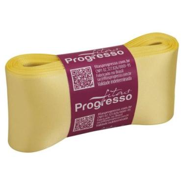 Imagem de Fita de Cetim Progresso 50mm nº12 - 10m Cor 242 Amarelo Canário - 01 u