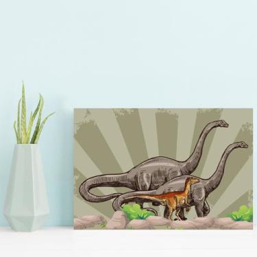 Imagem de Placa Decorativa Infantil Dinossauro Jurassic Verde 20x30cm - Quartinh