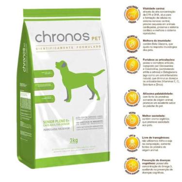 Imagem de Alimento Chronos Premium Ração Para Cães Sênior Pleno 8+ Sabor Frango 