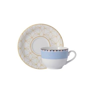 Imagem de Xícara Com Pires Porcelana De Chá Voyage Geométrico Schmidt