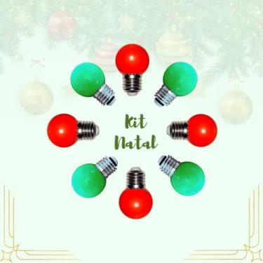 Imagem de Kit 10 Lâmpadas Led Mini Bulbo Bolinhas Decoração De Natal E27 1w 110V