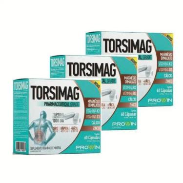 Imagem de Combo 3 unid Torsimag 60 cápsulas Prowin Ossos e Articulaçoes- Magnési