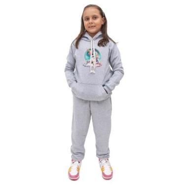 Imagem de Conjunto Infantil Longo Menina Blusa Manga Longa Estampa de Unicornio 