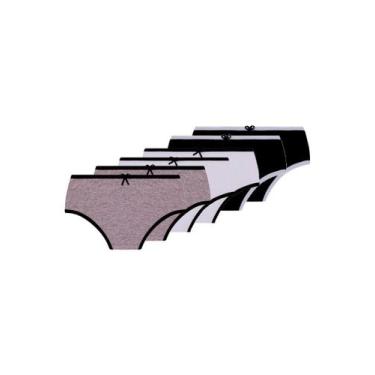 Imagem de Kit com 6 Calcinhas Lobinha 18101-089 Infantil - LUPO, Preto, G