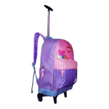 Imagem de Mochila Ursinhos Carinhosos Infantil Feminina Rodinhas Aulas - Luxcel