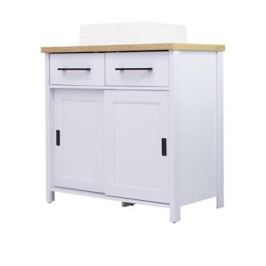 Imagem de Gabinete Armário Banheiro Ditália C/ Cuba BN-03 Cozy, Cinza