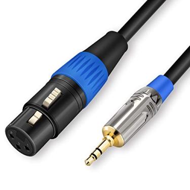 Imagem de JOLGOO Cabo XLR fêmea para 3,5 mm, cabo XLR fêmea para microfone estéreo de 1/20.3 cm, cabo de 3,5 mm para XLR para iPhone, iPod, computador, câmera de vídeo e mais, 1 m