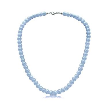 Imagem de COLORFUL BLING Colar gargantilha de pérola de 8 mm, multicolorido, anos 20, colar de contas delicadas, fantasia, baile, festa, joia feminina, miçangas, Miçangas