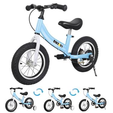 Imagem de Bicicleta de equilíbrio 3 em 1, o uso duplo de uma bicicleta de equilíbrio infantil e bicicleta infantil, para 2, 3, 4, 5, 6, 7 anos de idade - 12 14 16 polegadas com teoria de treinamento, freio,
