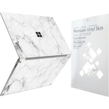 Imagem de Adesivo decalque de capa protetora ultrafina para laptop Microsoft 2024 Surface 35.1 cm (7ª edição Copilot PC), fácil de aplicar, antiarranhões, película de vinil livre de resíduos [mármore fresco]