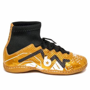 Imagem de Chuteira Dourada Society Botinha Ouro Infantil Blank 26 ao 33 (Dourado, BR, Criança de 4 a 8 anos, Numérico, 29)