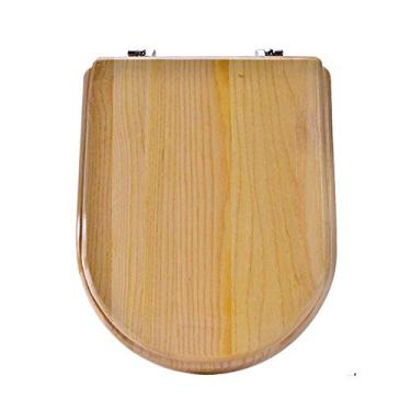 Imagem de Assento de vaso sanitário de madeira, tampa de vaso sanitário de fechamento lento, fácil de montar, dobradiças estáveis, acessórios de fixação inferior para banheiro familiar tipo V