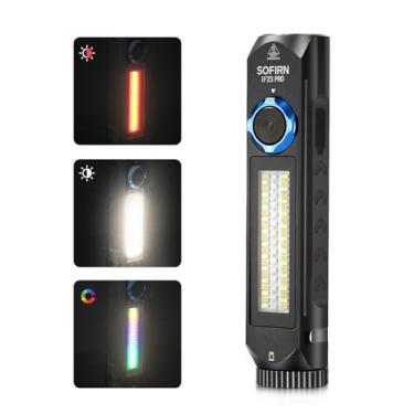 Imagem de Lanterna Sofirn IF23 Pro recarregável de 5000 lúmens elevados, lanterna 3 em 1 super brilhante com luz branca lateral e luz colorida RGB, 60 LEDs, base magnética, interface de usuário simples para