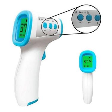 Imagem de Termometro A Laser Digital Infravermelho Febre Corporal Bebe Adulto - 