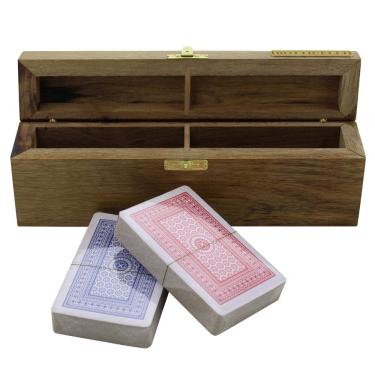 Imagem de Estojo / Porta Baralho em Madeira p/ 2 Unidades - Cód. 31
